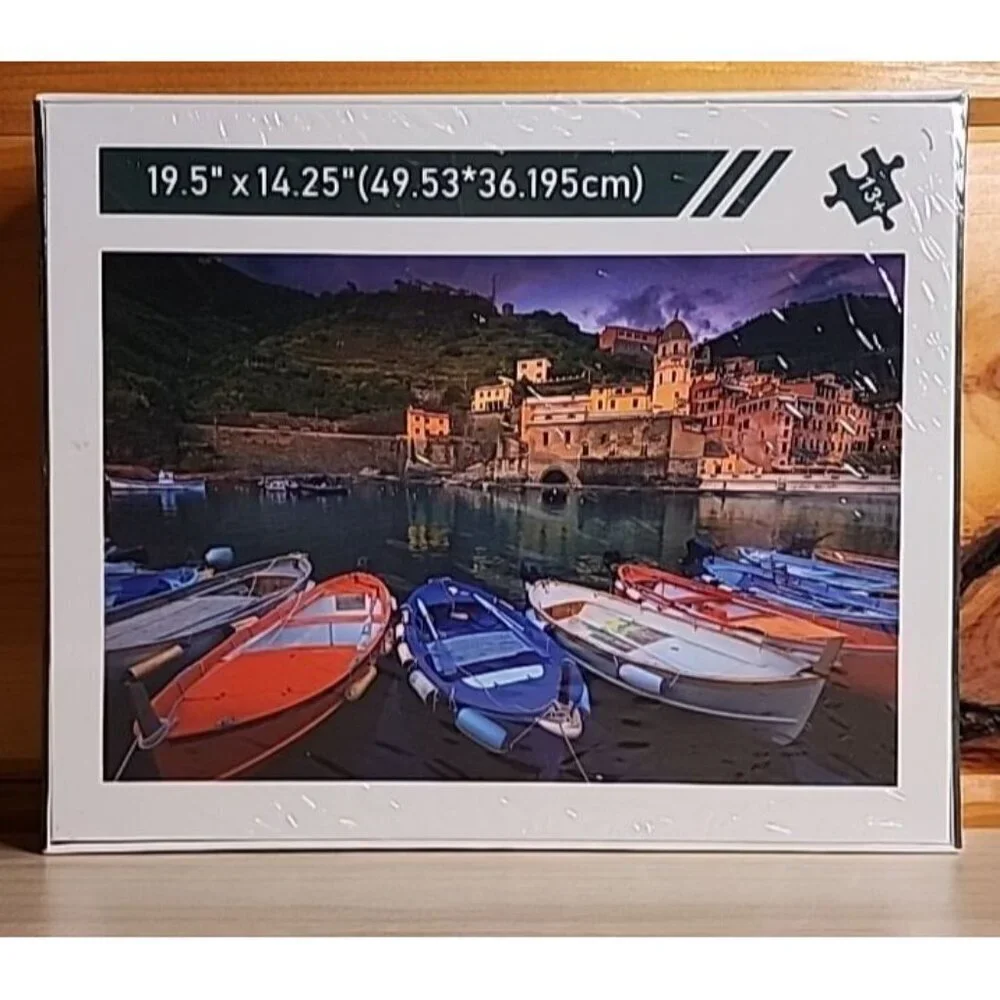 NEW Cinque Terre 500 Piece Jigsaw Boat Lake Puzzle SEALED